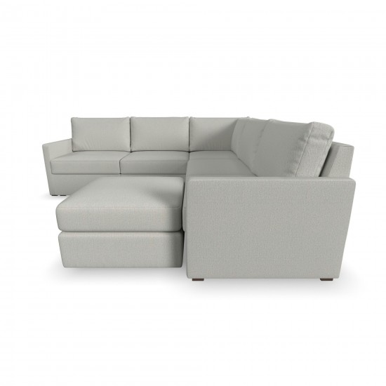 Flex 5-Seat Sectional with Narrow Arm and Ottoman in Frost by homestyles