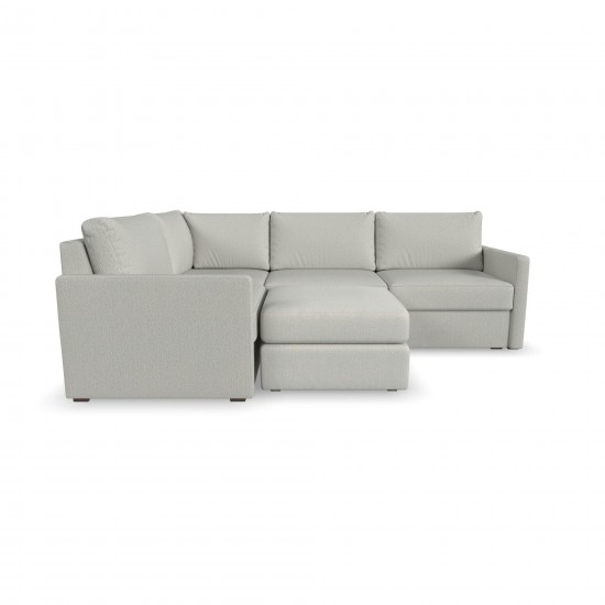 Flex 4-Seat Sectional with Narrow Arm and Ottoman in Frost by homestyles