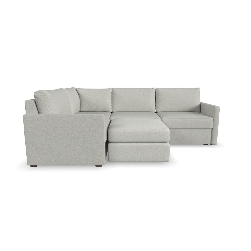 Flex 4-Seat Sectional with Narrow Arm and Ottoman in Frost by homestyles