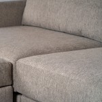 Flex 6-Seat Sectional with Narrow Arm and Ottoman in Pebble by homestyles