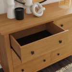 Oak Park Queen Bed, Nightstand and Dresser by homestyles -Brown