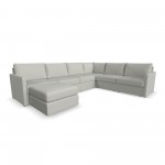 Flex 6-Seat Sectional with Narrow Arm and Ottoman in Frost by homestyles