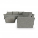 Flex 5-Seat Sectional with Narrow Arm and Ottoman in Pebble by homestyles