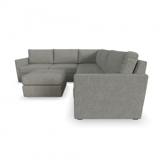 Flex 5-Seat Sectional with Narrow Arm and Ottoman in Pebble by homestyles