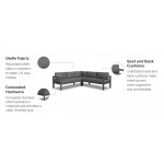 Grayton 5 Seat Sectional in Gray by homestyles