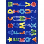 Watercolor Alphabet 7'8" x 10'9" area rug in color Rainbow