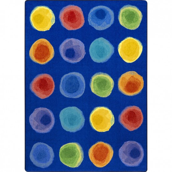 Watercolor Spots 5'4" x 7'8" area rug in color Rainbow