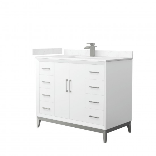 Amici 42 Inch Bathroom Vanity, Carrara Cultured Marble Countertop