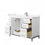 Amici 48 Inch Bathroom Vanity, Carrara Cultured Marble Countertop