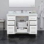 Amici 48 Inch Bathroom Vanity, Carrara Cultured Marble Countertop