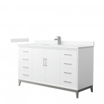 Amici 60 Inch Bathroom Vanity, Carrara Cultured Marble Countertop