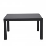 LeisureMod Hamilton Modern Outdoor Patio Aluminum Coffee Table, Black