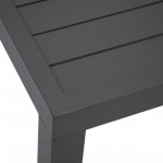 LeisureMod Hamilton Modern Outdoor Patio Aluminum Coffee Table, Black