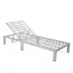 LeisureMod Chelsea Grey Chaise Lounge Chair Set of 2, Table, Cushions Light Grey