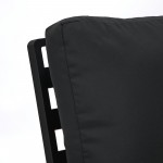 LeisureMod Walbrooke Black Patio Conversation, Slats Design Fire Pit, Charcoal