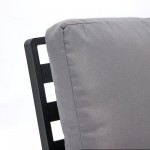 LeisureMod Walbrooke Black Patio Conversation, Fire Pit With Slats Design, Grey