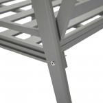 LeisureMod Walbrooke Grey Patio Conversation, Slats Design Fire Pit, Light Grey