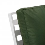 LeisureMod Walbrooke White Patio Conversation, Fire Pit With Slats Design, Green