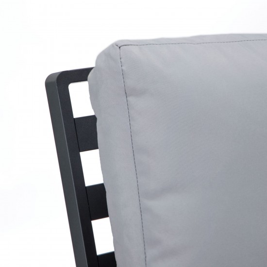LeisureMod Walbrooke Black Patio ConversationFire Pit & Tank Holder, Light Grey