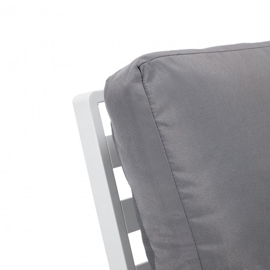 LeisureMod Walbrooke White Patio ConversationFire Pit & Tank Holder, Grey