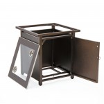 LeisureMod Walbrooke Brown Patio ConversationFire Pit & Tank Holder, Beige