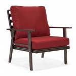 LeisureMod Walbrooke Brown Patio ConversationFire Pit & Tank Holder, Red