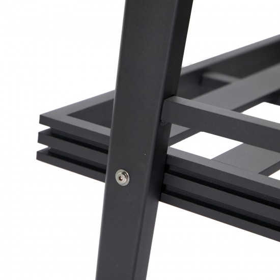 LeisureMod Walbrooke Black Patio Conversation Fire Pit With Slats Design, Green