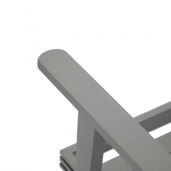 LeisureMod Walbrooke Grey Patio Conversation Slats Design Fire Pit, Light Grey