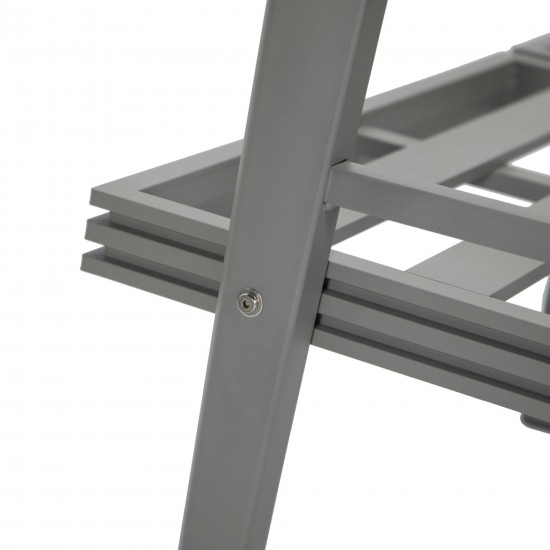 LeisureMod Walbrooke Grey Patio Conversation Slats Design Fire Pit, Light Grey