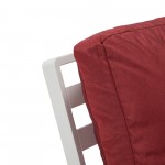 LeisureMod Walbrooke White Patio Conversation Fire Pit With Slats Design, Red