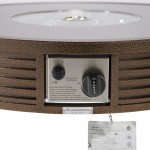 LeisureMod Walbrooke Brown Patio Conversation Fire Pit With Slats Design, Red
