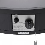LeisureMod Walbrooke Black Patio Conversation With Round Fire Pit, Navy Blue