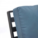 LeisureMod Walbrooke Black Patio Conversation With Round Fire Pit, Navy Blue