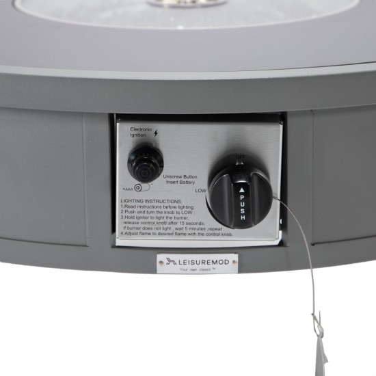 LeisureMod Walbrooke Grey Patio Conversation With Round Fire Pit, Beige
