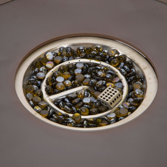 LeisureMod Walbrooke Brown Patio Conversation With Round Fire Pit, Light Grey