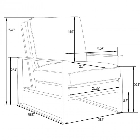 LeisureMod Jefferson Accent Armchair With Elegant Silver Frame, Black