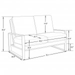 Leisuremod Jefferson Contemporary Velvet Loveseat With Silver Frame, Black