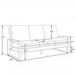LeisureMod Jefferson Contemporary Velvet Sofa With Silver Frame, Dark Grey