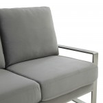 LeisureMod Jefferson Contemporary Velvet Sofa With Silver Frame, Light Grey