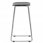 LeisureMod Melrose Modern Wood Counter Stool With Chrome Frame, Black