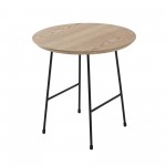 Rossmore - Black Base Side Table - Natural Top, Natural Wood