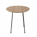 Rossmore - Black Base Side Table - Natural Top, Natural Wood