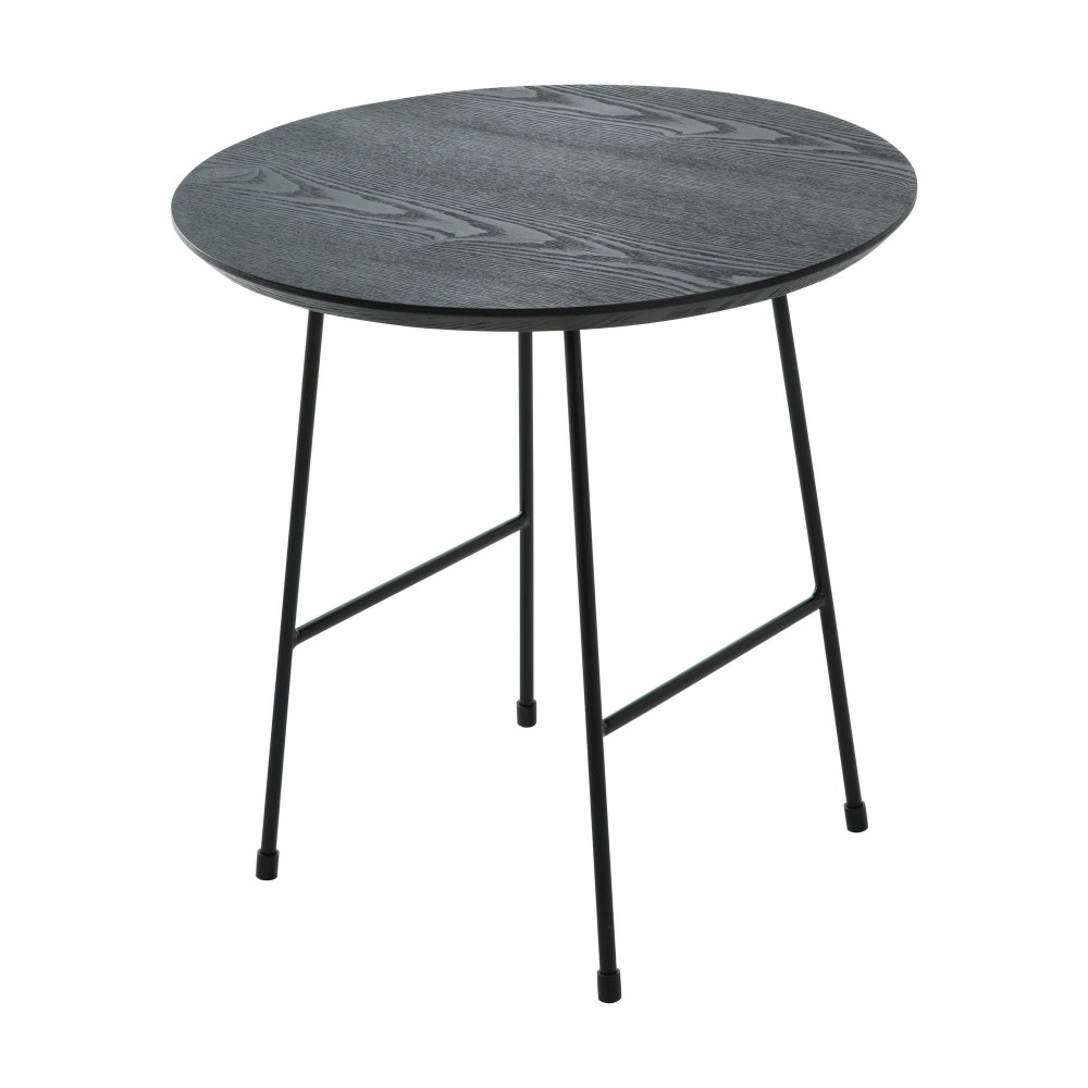 Rossmore - Black Base Side Table - Black Top, Black