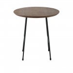 Rossmore - Black Base Side Table - Walnut Top, Walnut