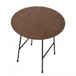 Rossmore - Black Base Side Table - Walnut Top, Walnut