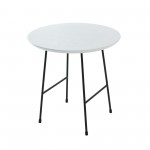 Rossmore - Black Base Side Table - White Top, White