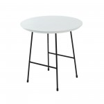 Rossmore - Black Base Side Table - White Top, White