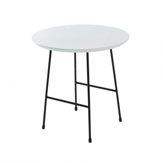 Rossmore - Black Base Side Table - White Top, White