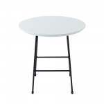 Rossmore - Black Base Side Table - White Top, White