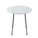 Rossmore - Black Base Side Table - White Top, White